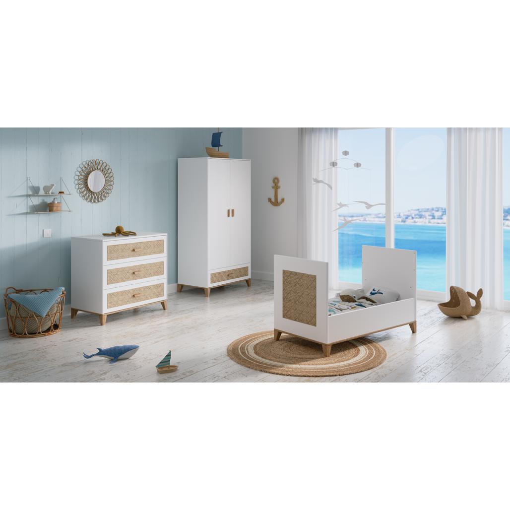 NAMI Neige Evolutive Bed 60 x 120 CM - From Crib to Toddler Bed