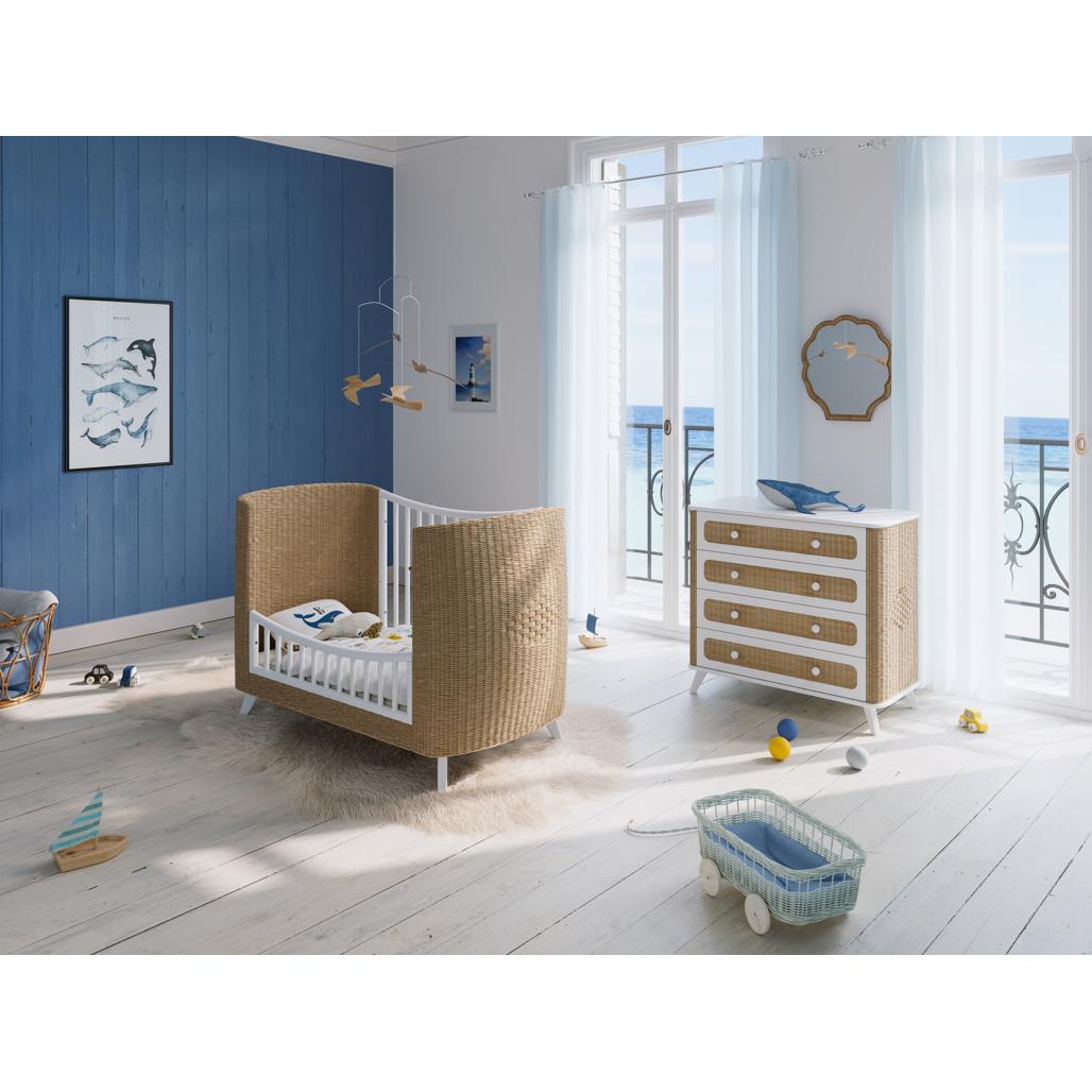 COQUILLAGE Evolutive Bed 70 x 140 - From Crib to Junior Bed