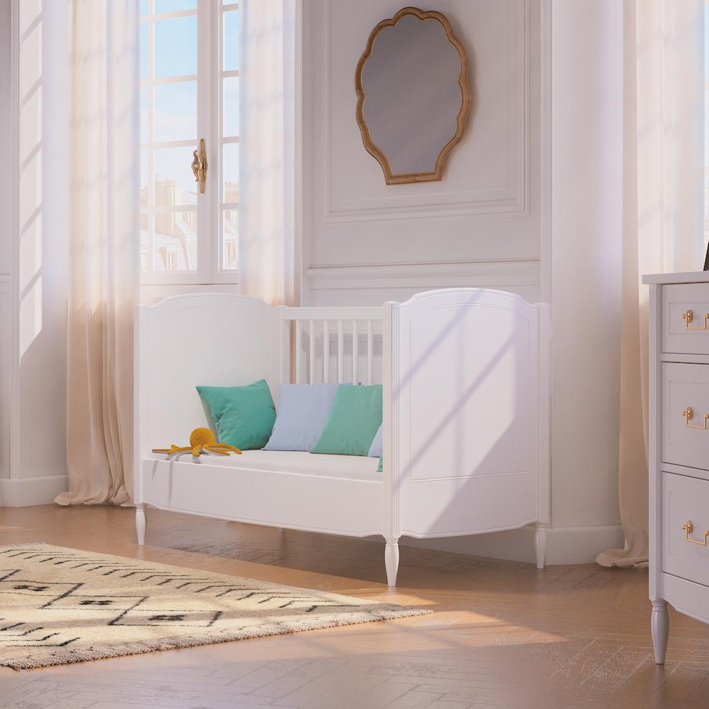 LAFAYETTE NEIGE Evolutive Bed 60 × 120 cm – From Crib to Toddler Bed