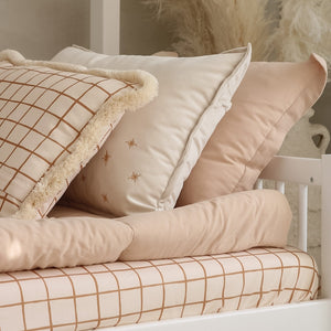 Camel Check Cotton Fitted Sheet by Malomi Kids