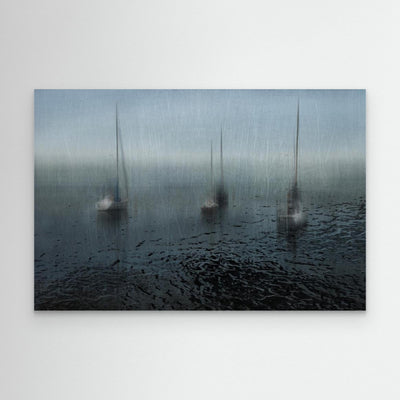 Sailing boats in the harbor by Natalia
