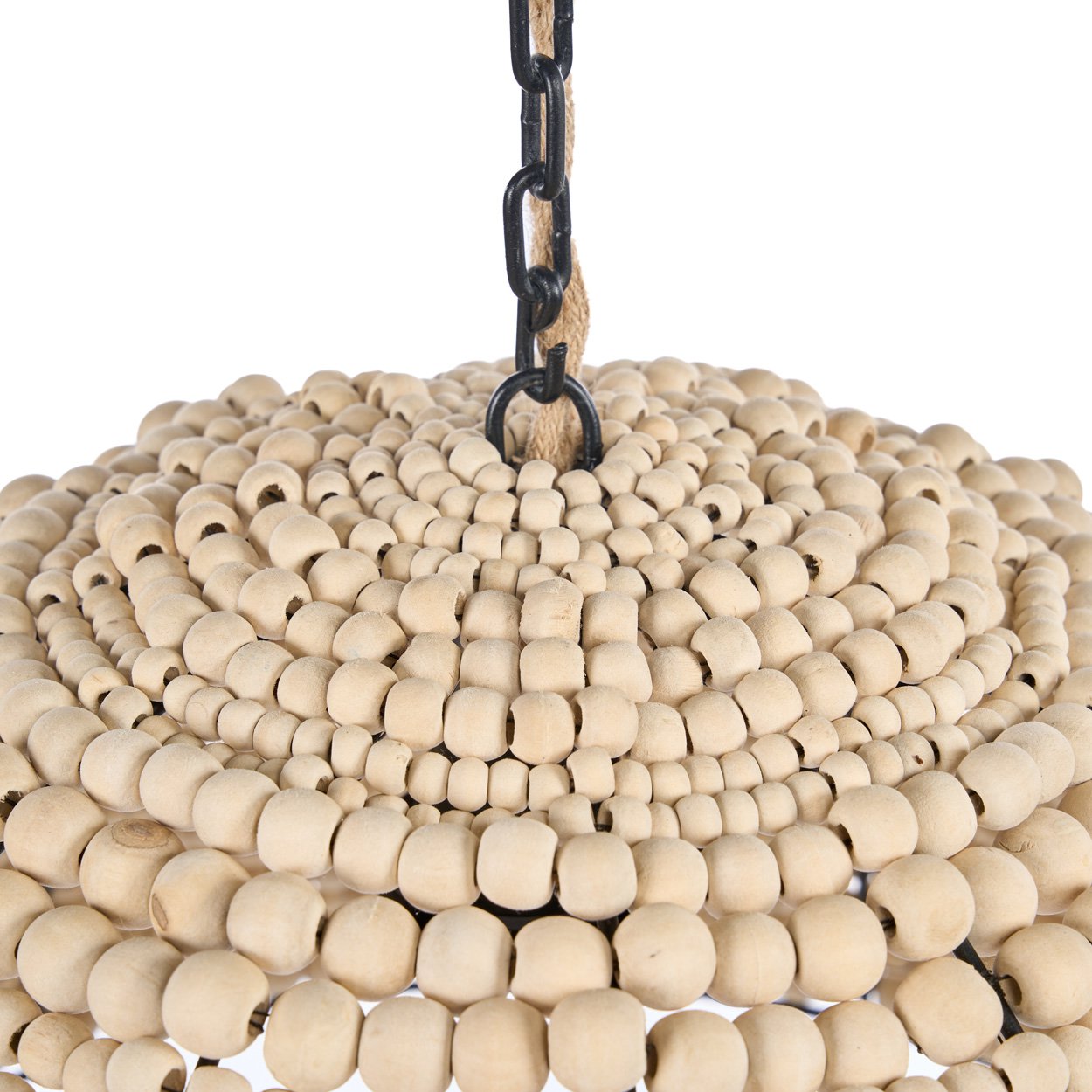 The Wooden Bead Dome Pendant - Natural
