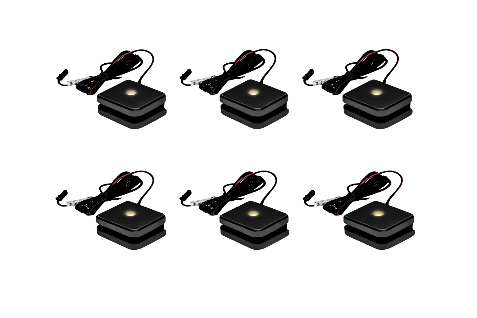 CASØ LED Light for 16 mm Wooden Shelves, Black, 6 Pieces Including Transformer