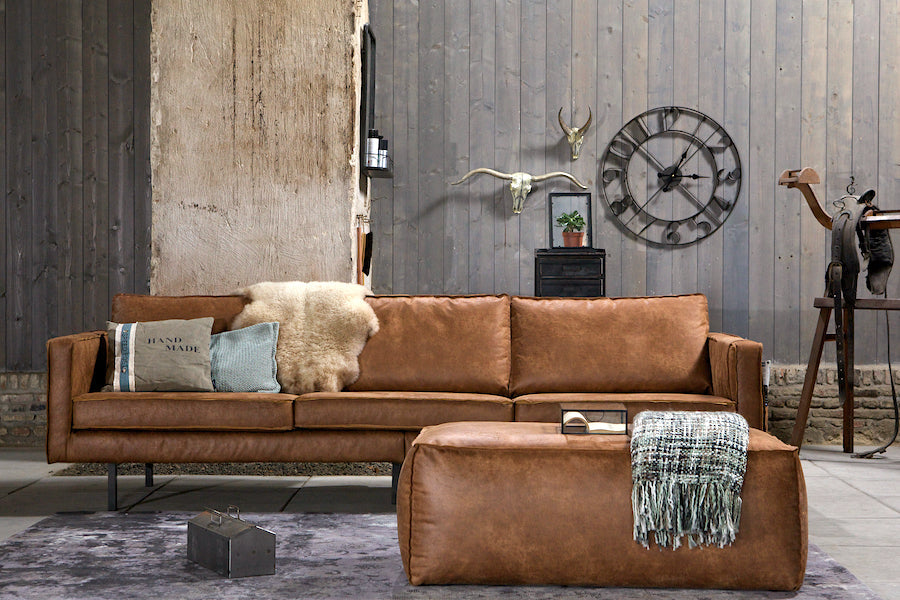 LOFT Cognac Leather Sofa 277CM, 20 - 25 Day Delivery- D40Studio