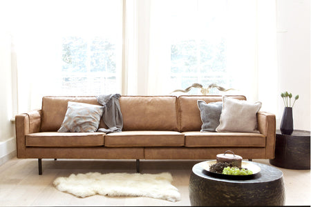 LOFT Cognac Leather Sofa 277CM, 20 - 25 Day Delivery- D40Studio