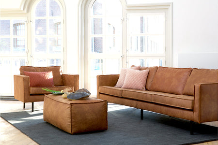 LOFT Cognac Leather Sofa 277CM, 20 - 25 Day Delivery- D40Studio