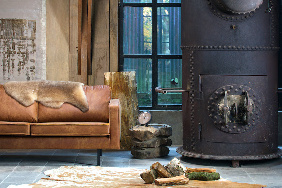 WOOOD Rodeo Cognac Leather Sofa 190CM
