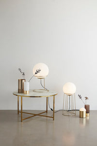 HÜBSCH Opal Brass Floor Lamp 60 CM, Hübsch- D40Studio