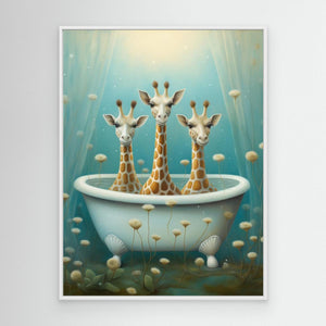 Giraffe In Bathroom by Bilge Paksoylu