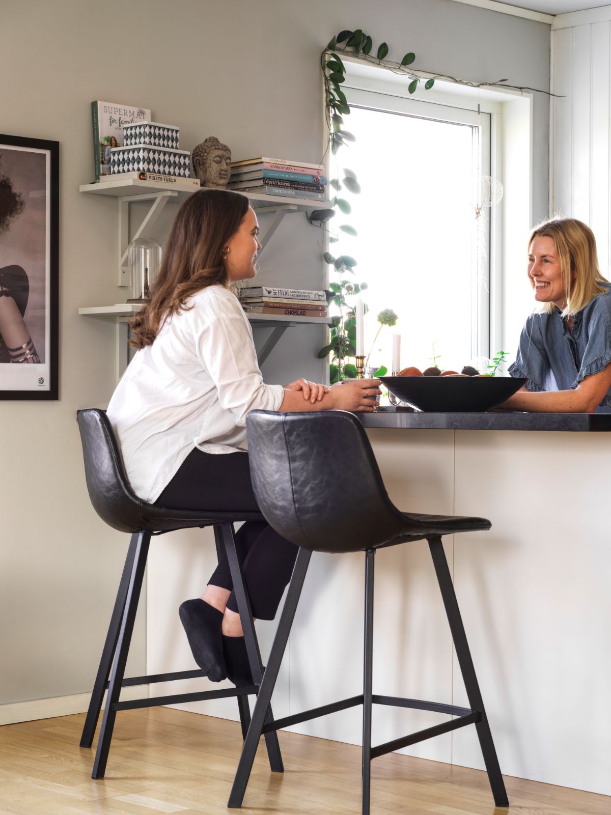 AUBURN Barstuhl Schwarz 2er Set ROWICO