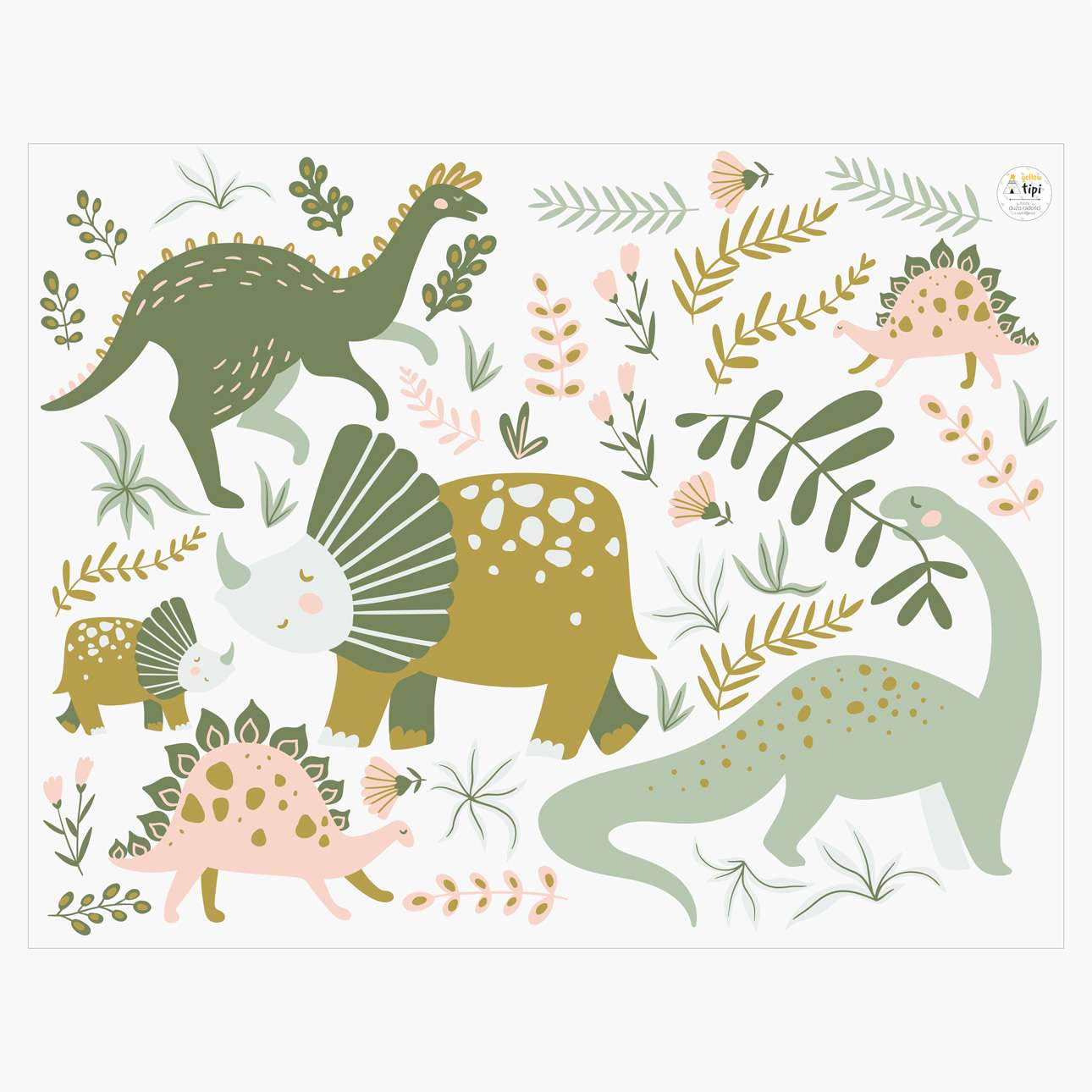 Erstaunliches Dino-Land-Aufkleber-Set - 130 x 100 cm