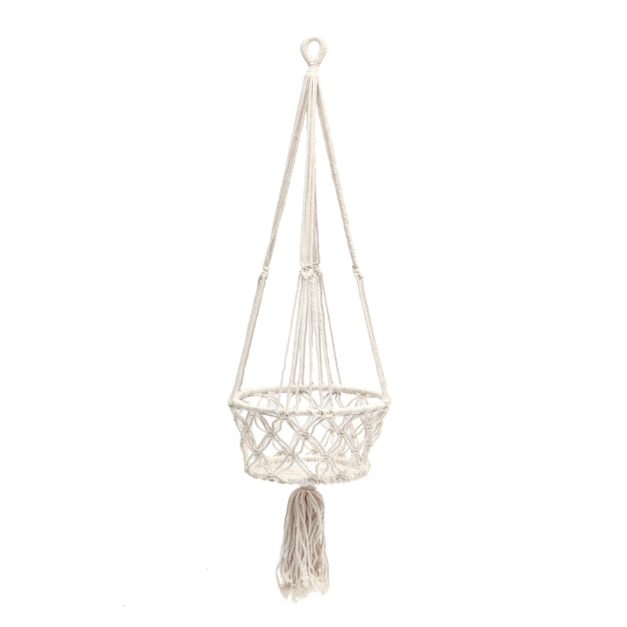 MACRAME-Pflanzenhalter - Weiß