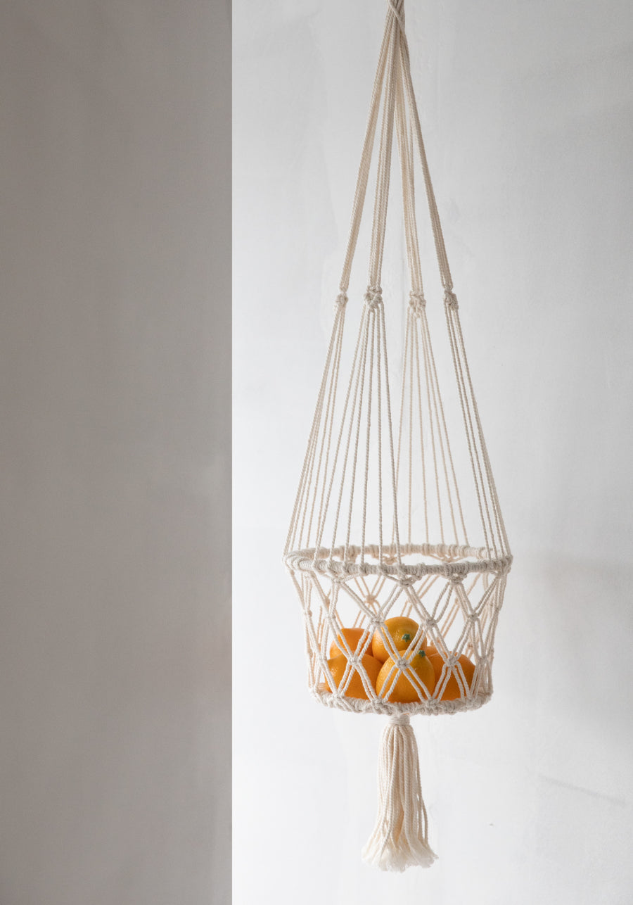 MACRAME-Pflanzenhalter - Weiß