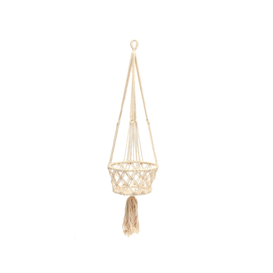 MACRAME-Pflanzenhalter - Weiß