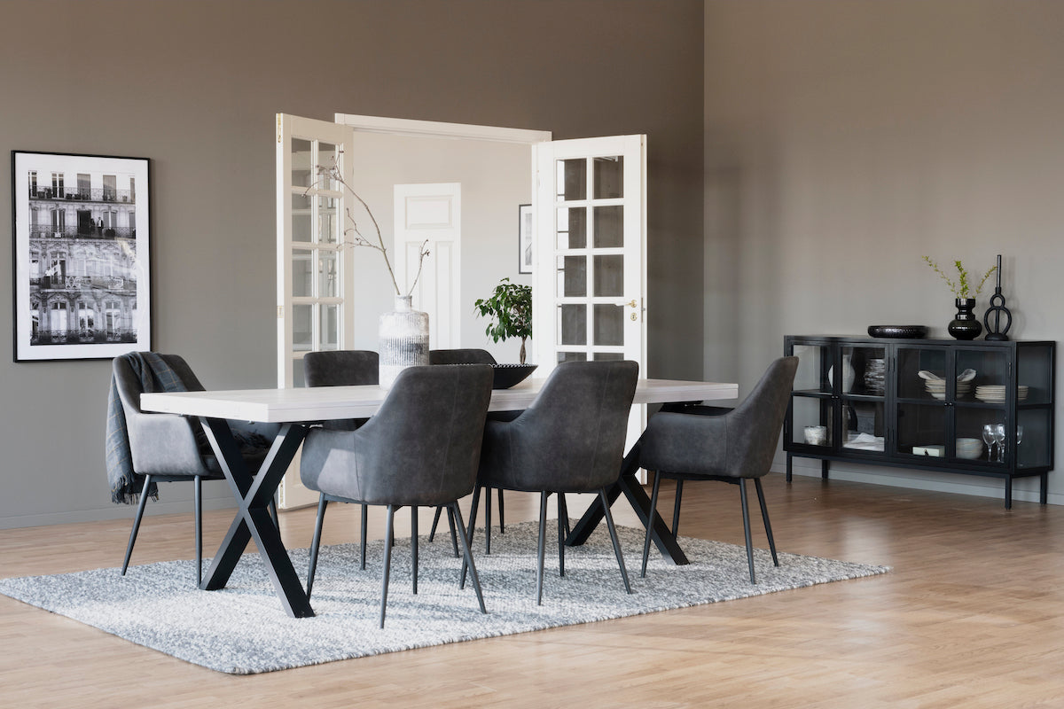 Rowico BROOKLYN X Legs Whitewashed Oak Dining Table 220/320CM