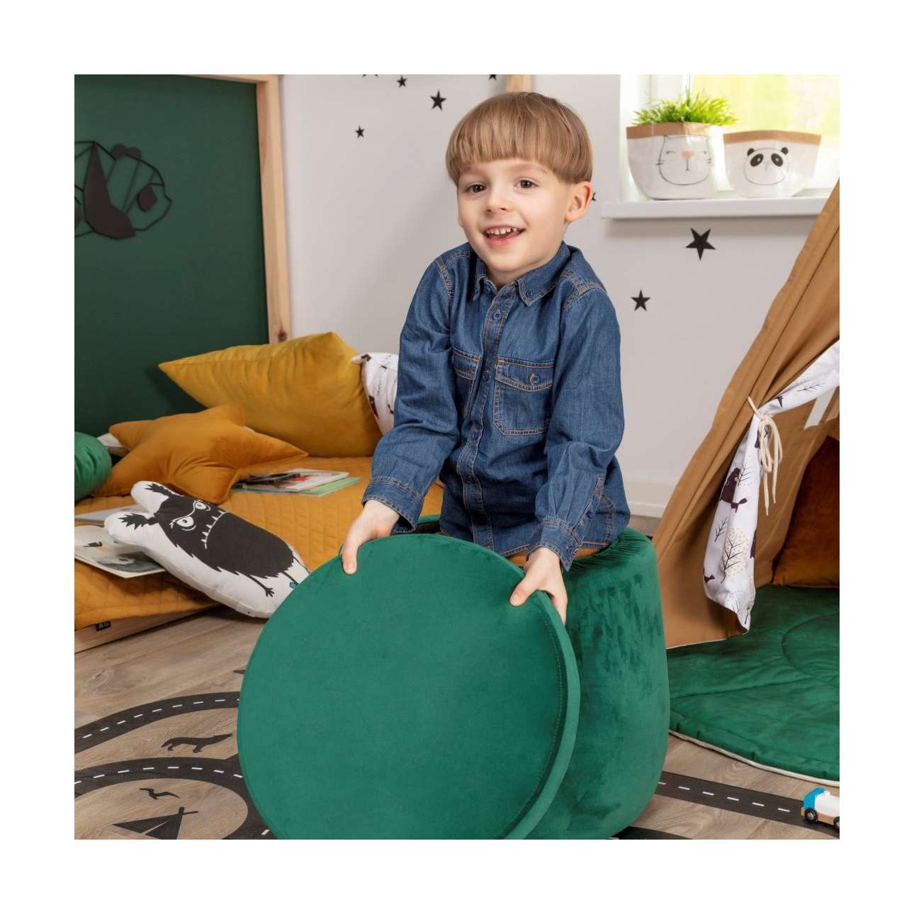 Candy Jar Puff - ø40 - Posh Velvet - grau