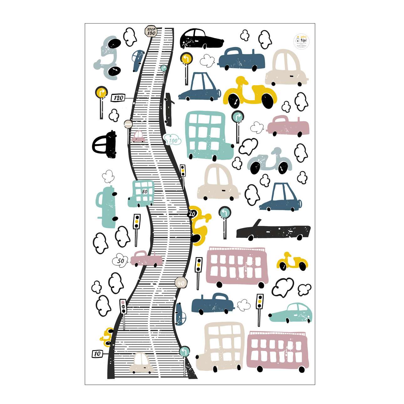 Buntes Verkehrsaufkleber-Set - 152x100 cm