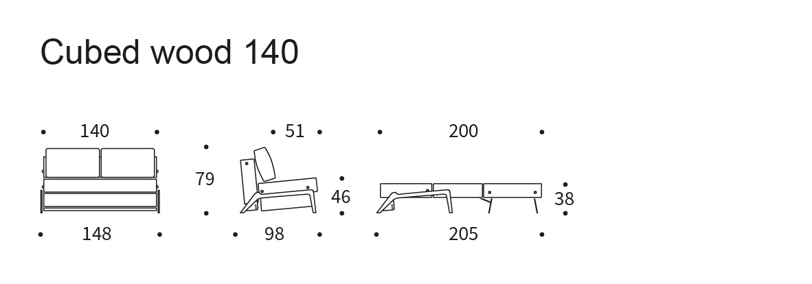 Innovation Living CUBED Oak Sofabed 160CM