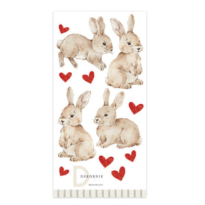 Rabbits hearts red Wall stickers
