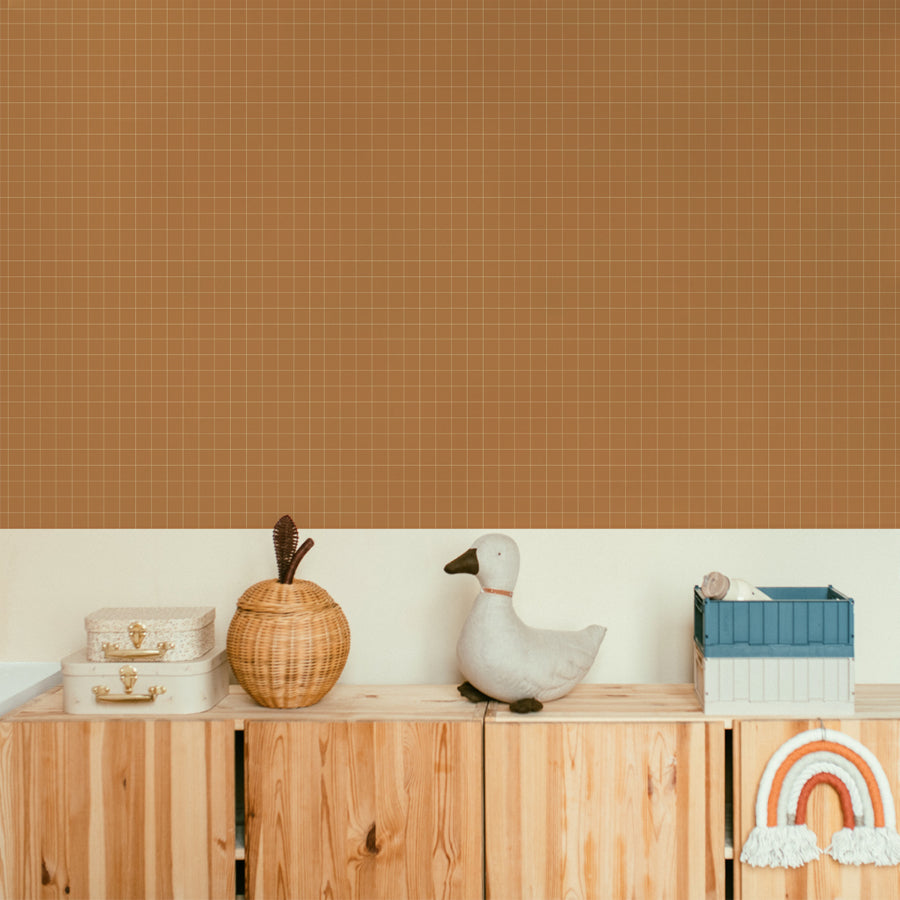 Karomuster klein – Zimttapete 50 x 280 cm 