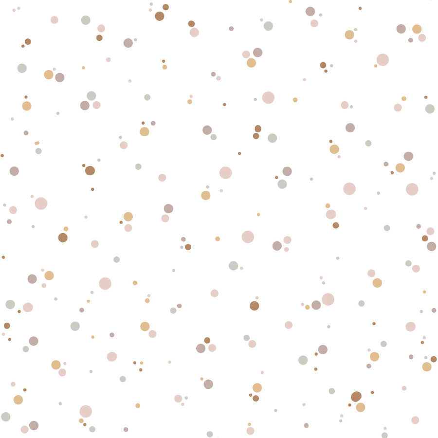 Tapete mit Punkten, Minimini, Zimt, Puderrosa, 50 x 280 cm 