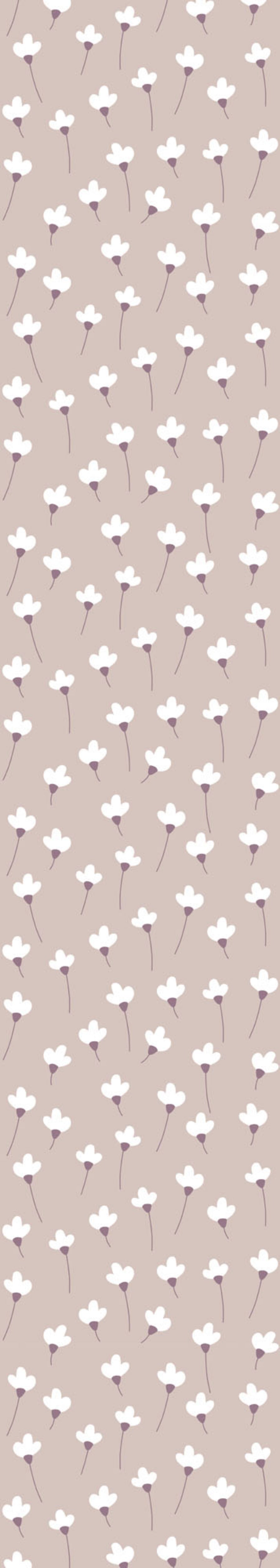 Tapete mit Gänseblümchen in Puderrosa, 50 x 280 cm 