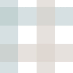 Provence check beige blue big Wallpaper