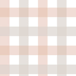 Provence check beige pink medium Wallpaper
