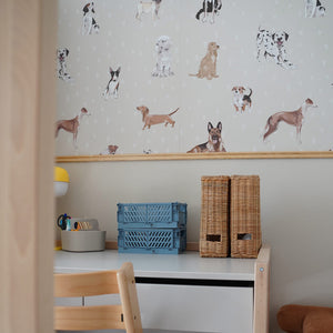 Dogs are The Best Beige with Dots Wallpaper