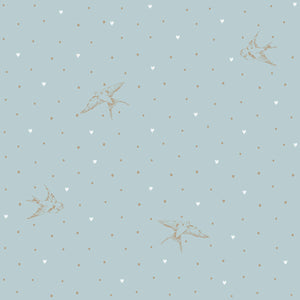 Swallows on blue Wallpaper