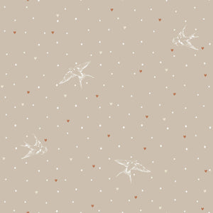 Swallows on beige Wallpaper