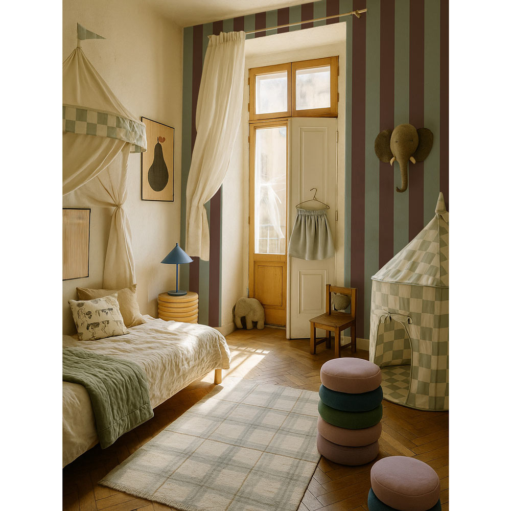 Wide stripes classy brown and mint Wallpaper
