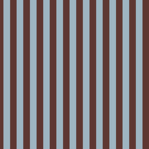Wide stripes classy brown and misty blue Wallpaper