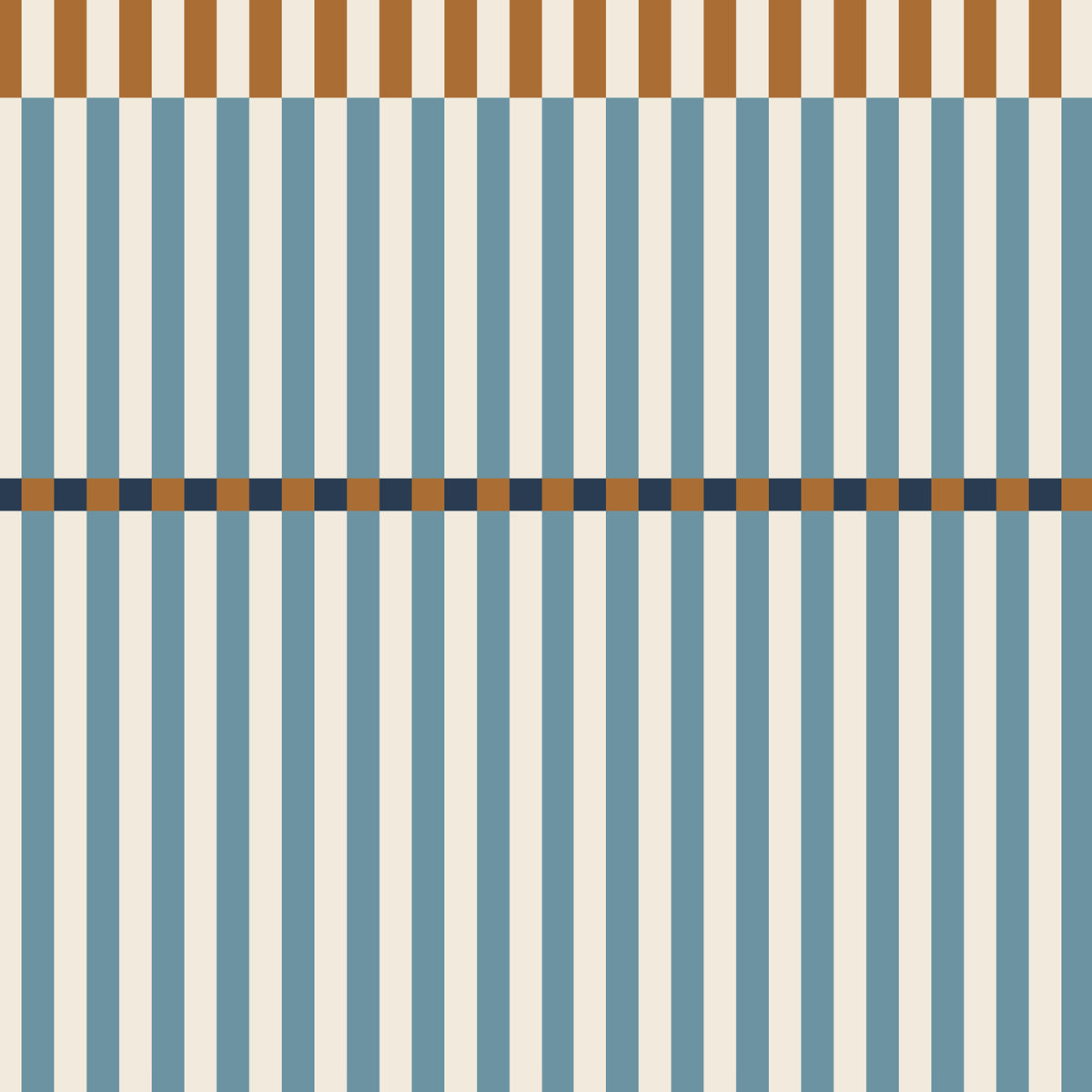 Stripes happy blue and honey Wallpaper
