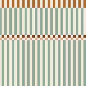 Stripes happy green and cherry Wallpaper