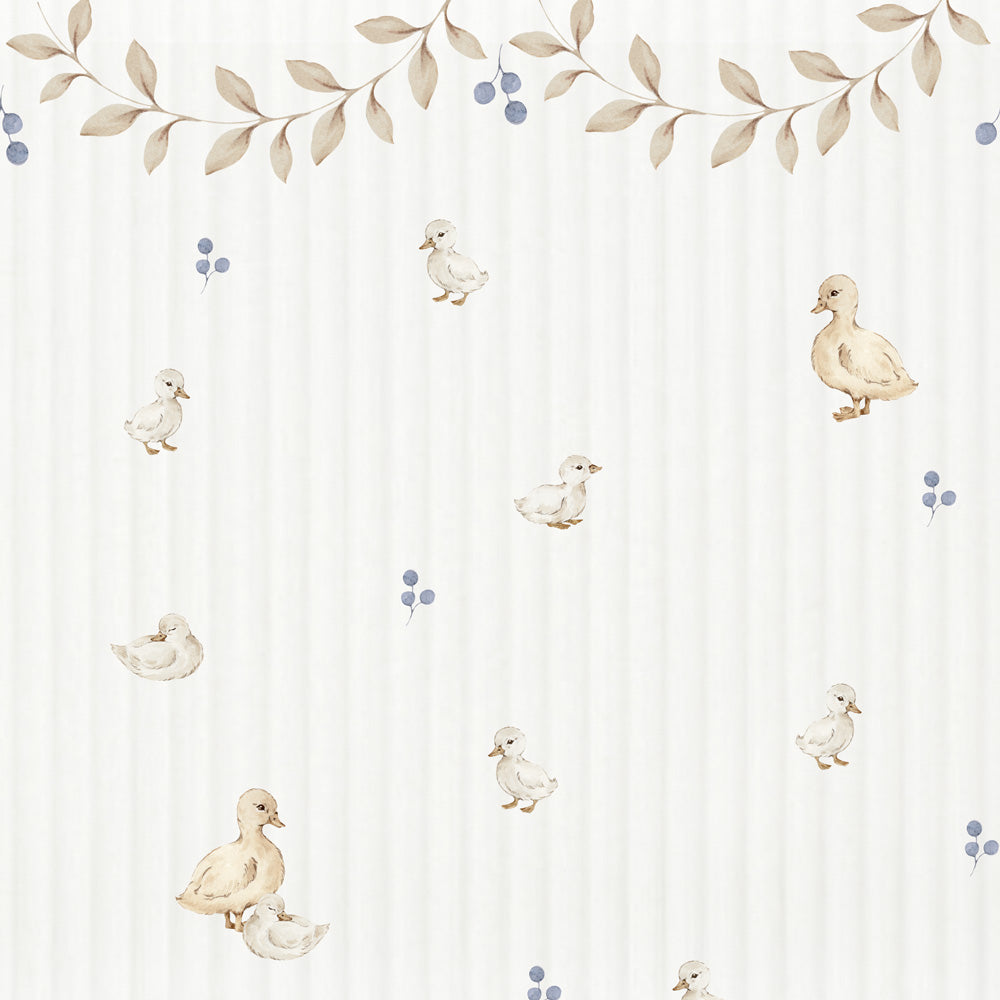 Ducklings with ornaments Wallpaper