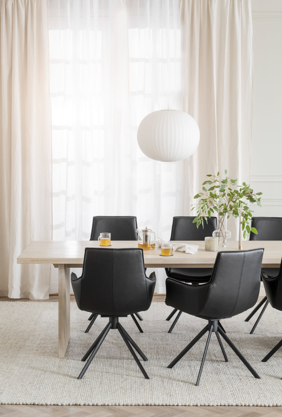 LOWELL Set mit 2 drehbaren Ledersesseln