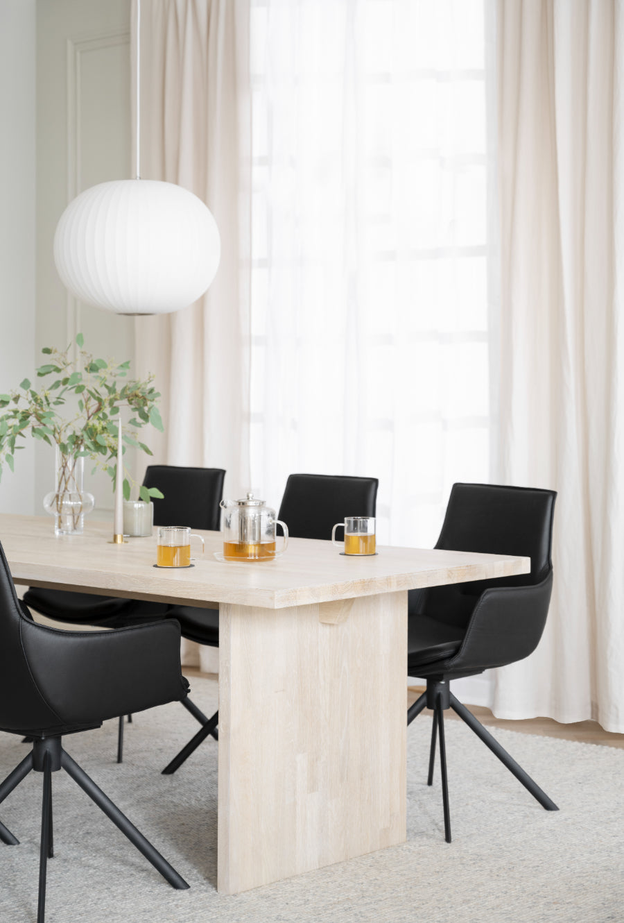 LOWELL Set mit 2 drehbaren Ledersesseln