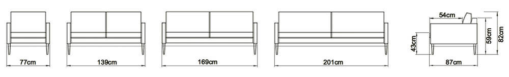 FINN 3-Sitzer-Sofa 201CM