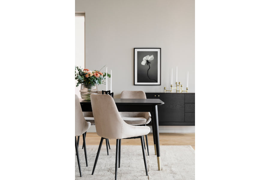FENWOOD Schwarzer Ausziehtisch 180 cm/260 cm