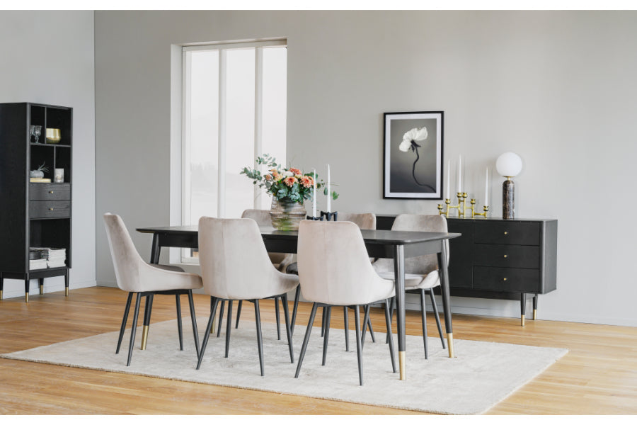 FENWOOD Schwarzer Ausziehtisch 180 cm/260 cm