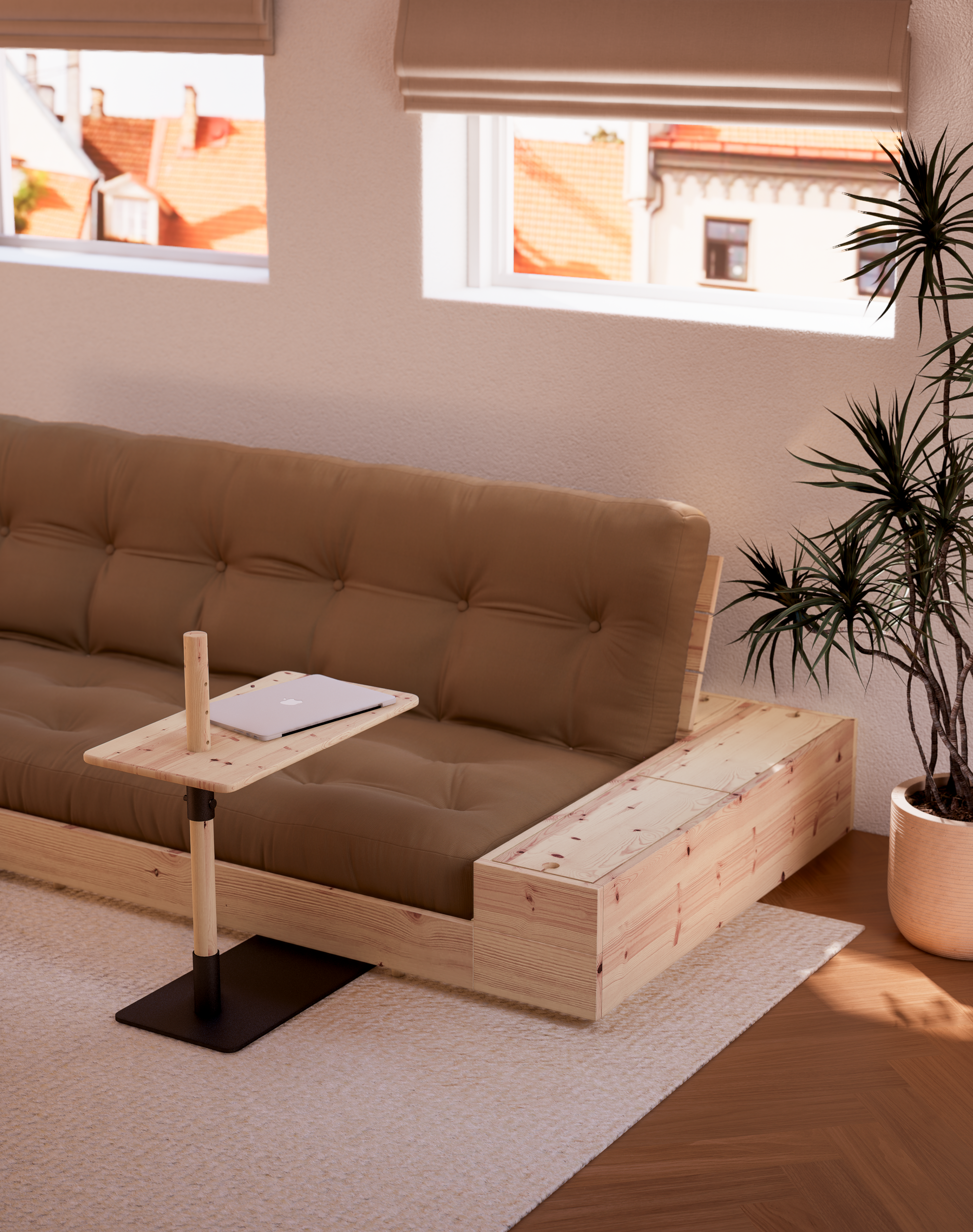 BASE Sofa bed 244 cm (with 2 sideboxes) — Scandinavian sofa bed by Karup Design