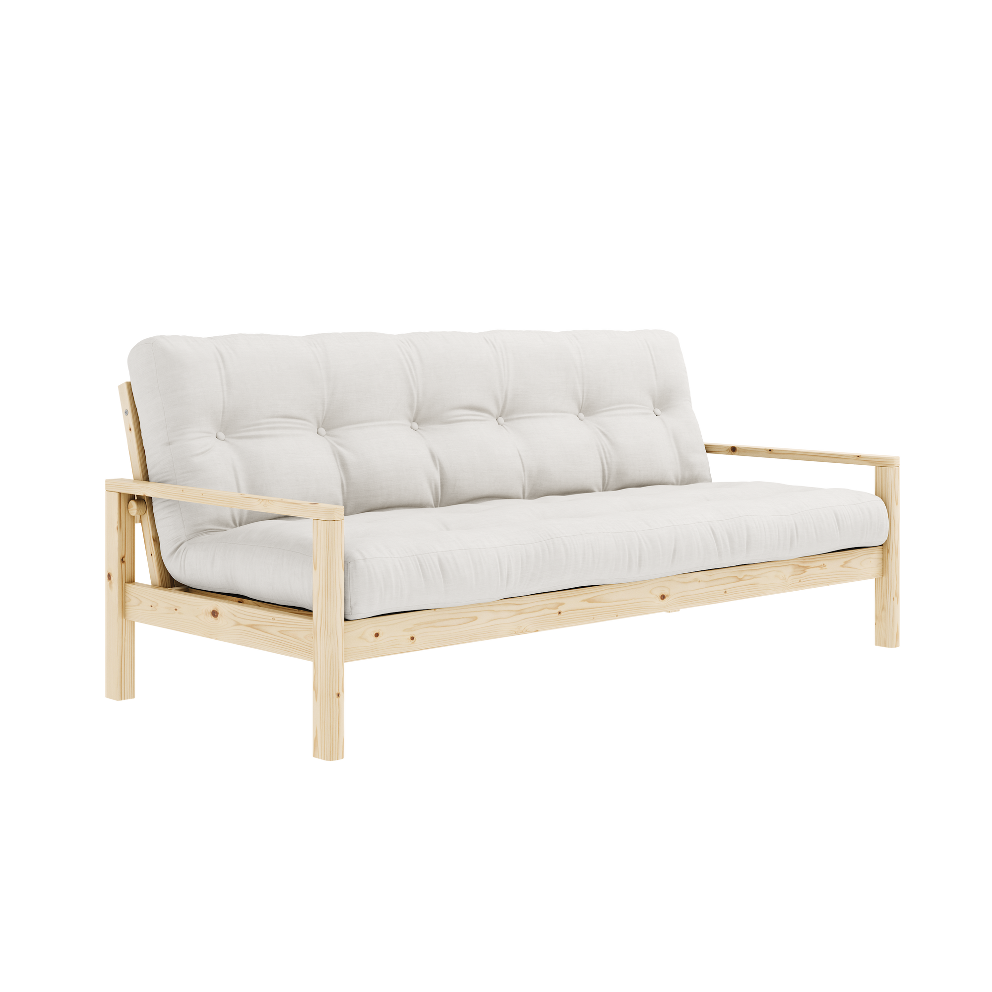 KNOB Sofa bed in Clear Lacquered Pine — Karup Design