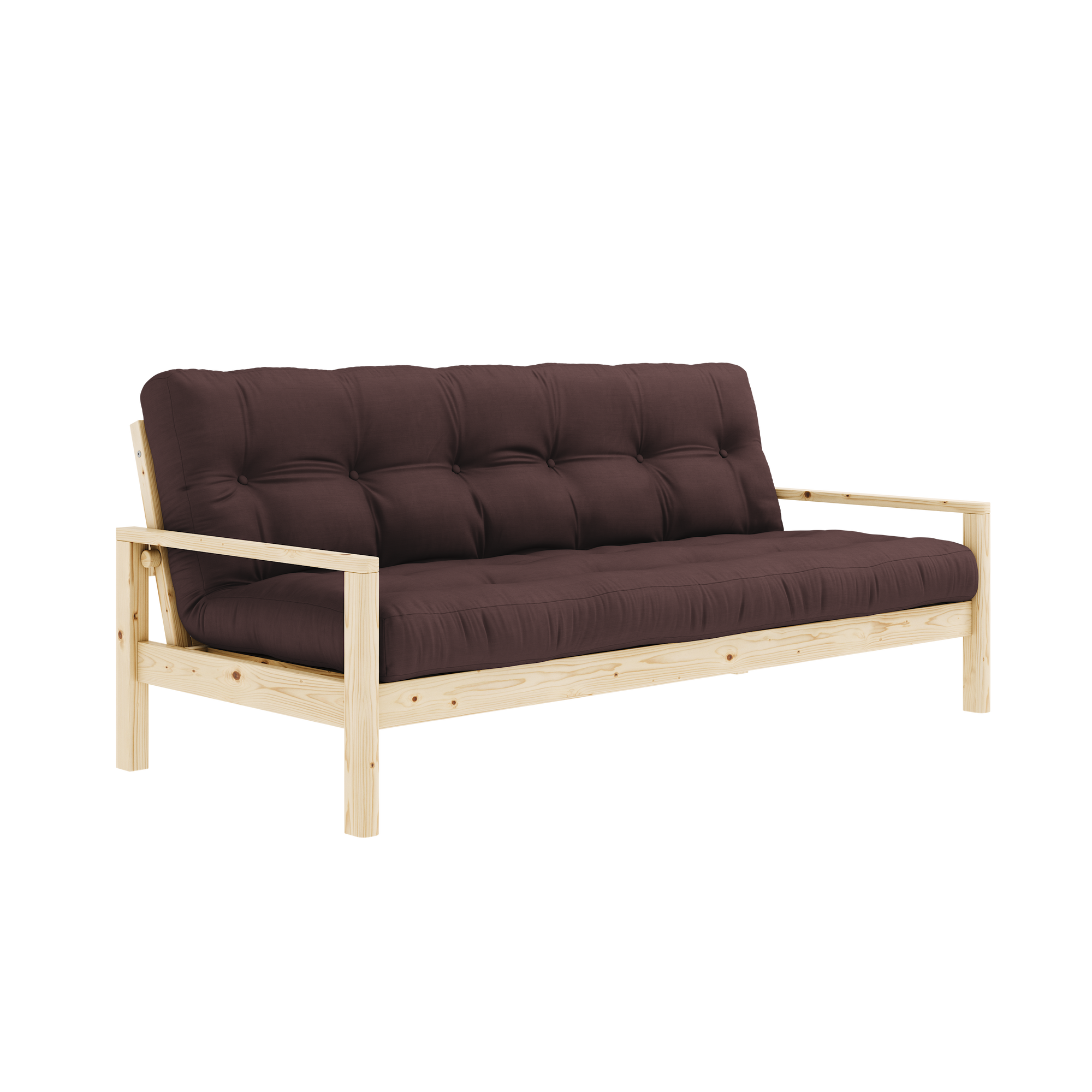 KNOB Sofa bed in Clear Lacquered Pine — Karup Design