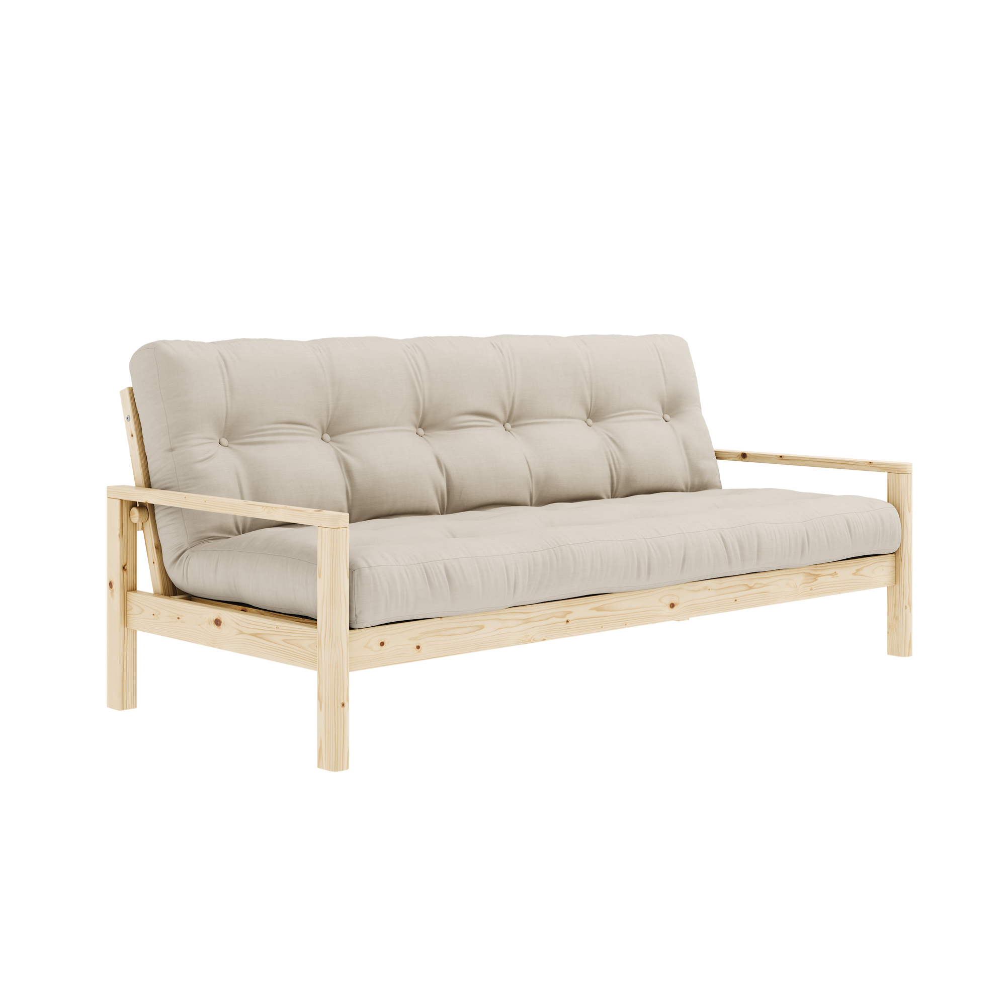 KNOB Sofa bed in Clear Lacquered Pine — Karup Design