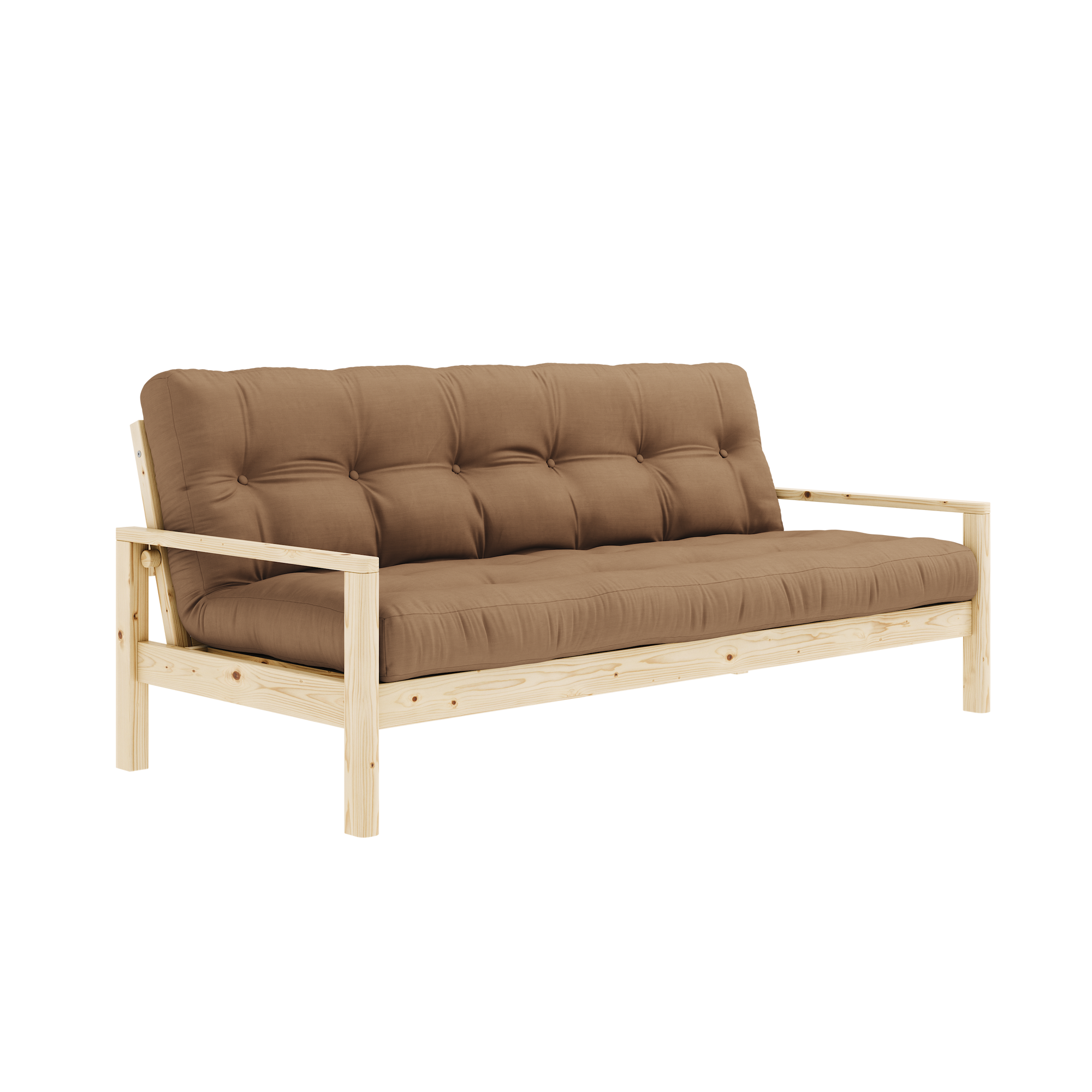 KNOB Sofa bed in Clear Lacquered Pine — Karup Design