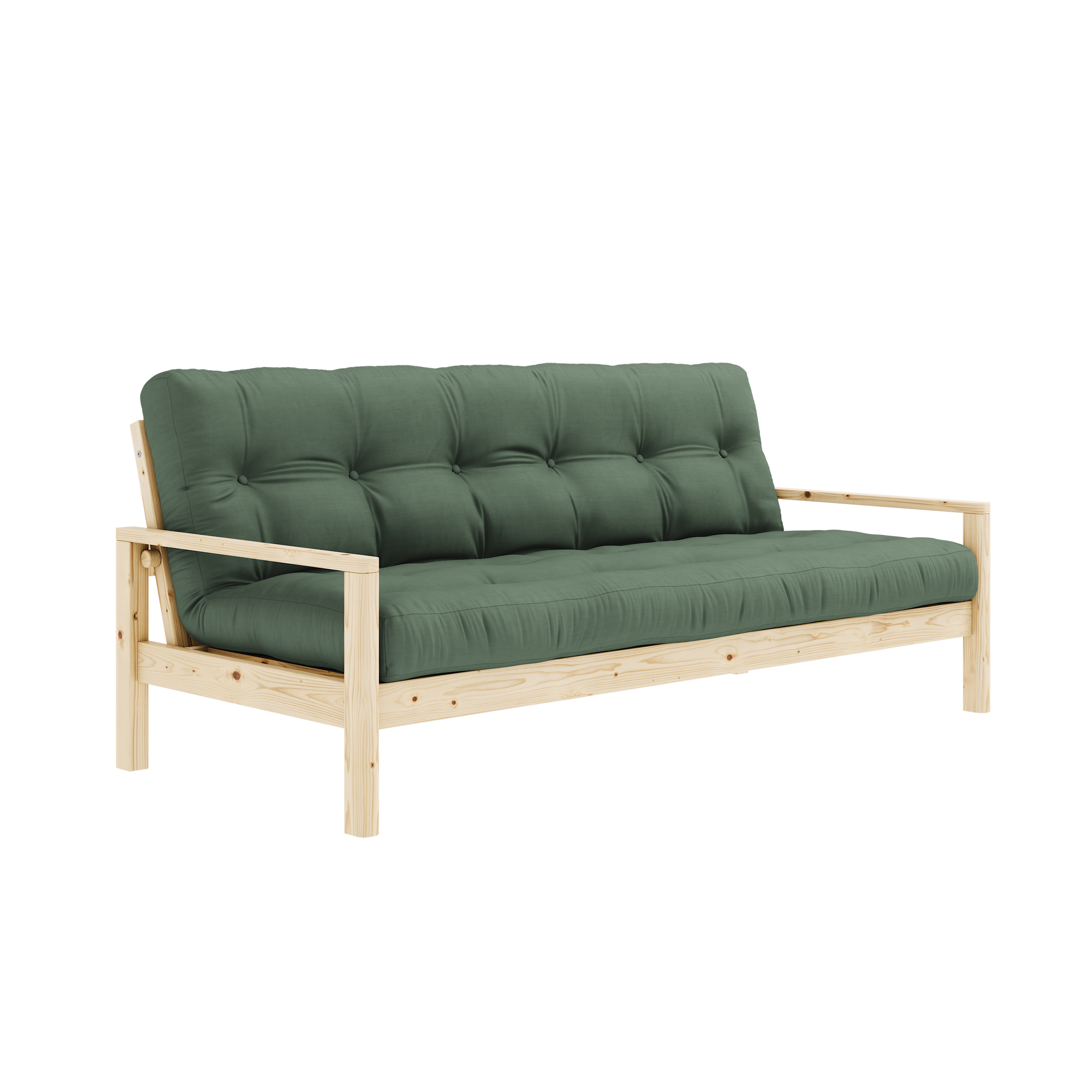 KNOB Sofa bed in Clear Lacquered Pine — Karup Design