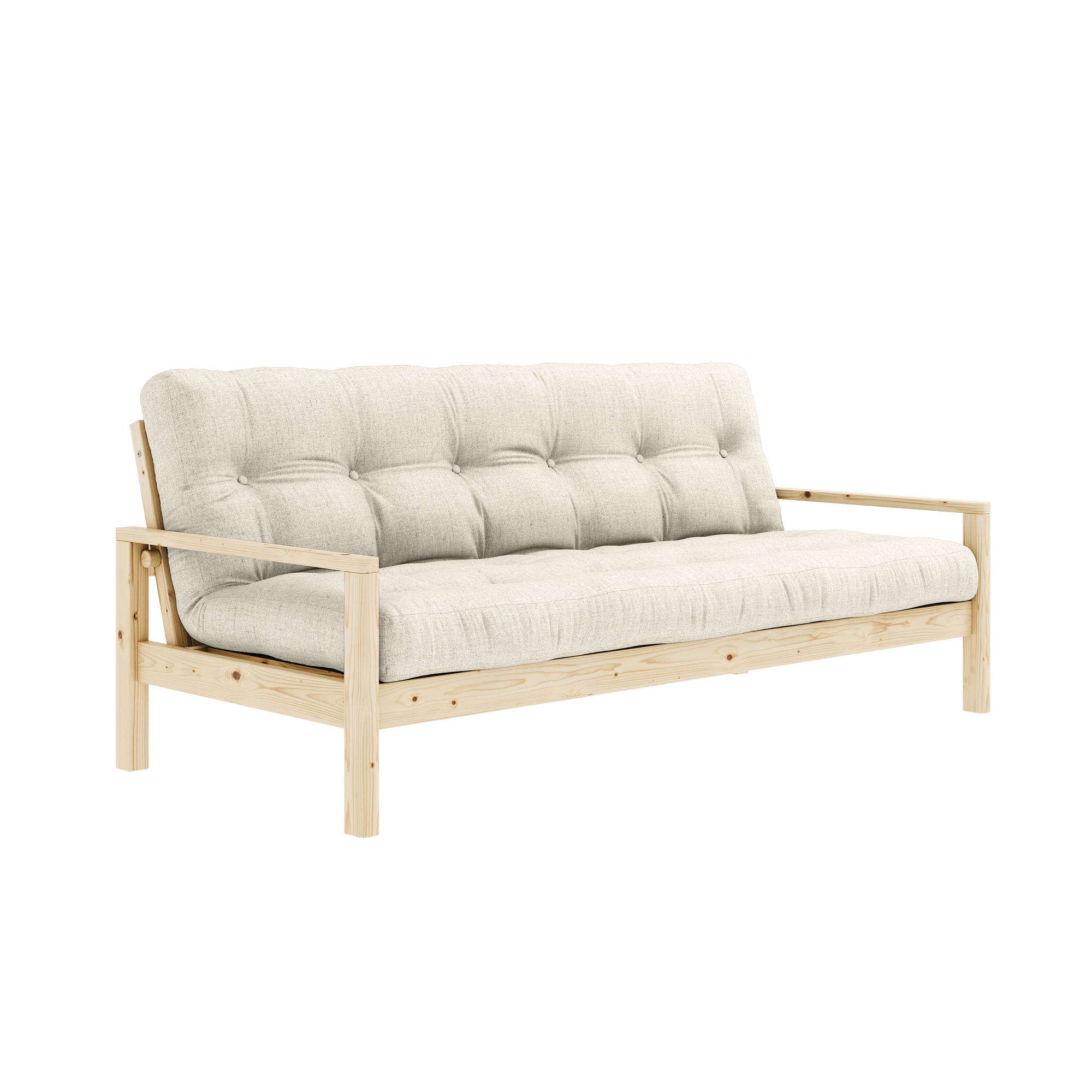 KNOB Sofa bed in Clear Lacquered Pine — Karup Design