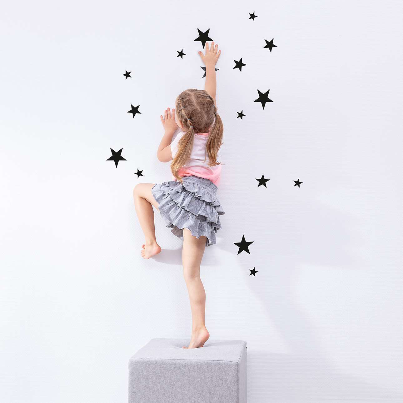 Schwarzes Mini-Sterne-Set - 40x40 cm