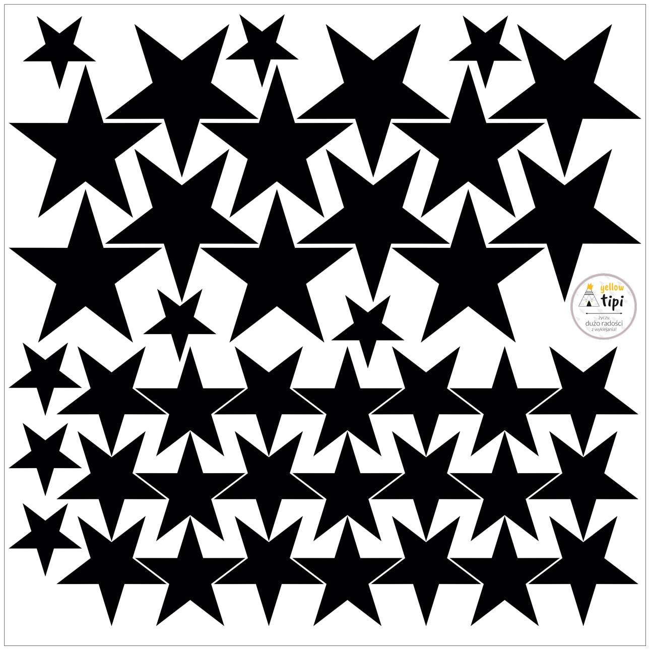 Schwarzes Mini-Sterne-Set - 40x40 cm